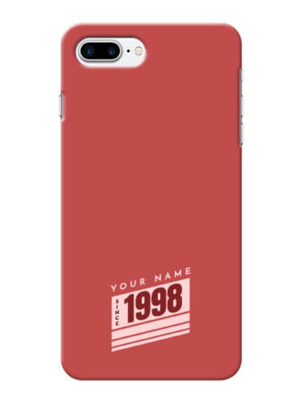 Custom iPhone 8 Plus Phone Back Covers: Red custom year of birth Design