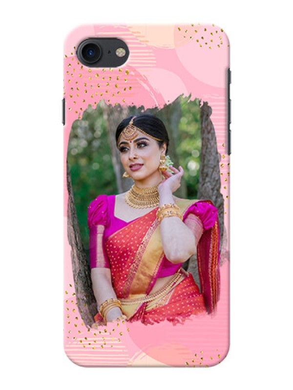 Custom iPhone 8 Phone Covers for Girls: Gold Glitter Splash Design