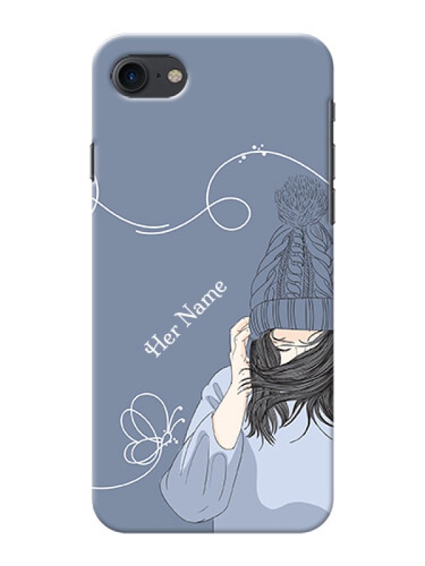 Custom iPhone 8 Custom Mobile Case with Girl in winter outfit Design