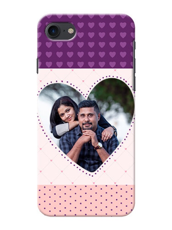 Custom iPhone SE 2020 Mobile Back Covers: Violet Love Dots Design