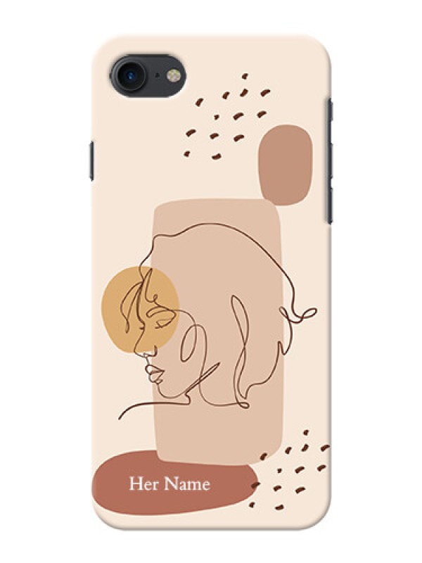 Custom iPhone Se (2020) Custom Phone Covers: Calm Woman line art Design