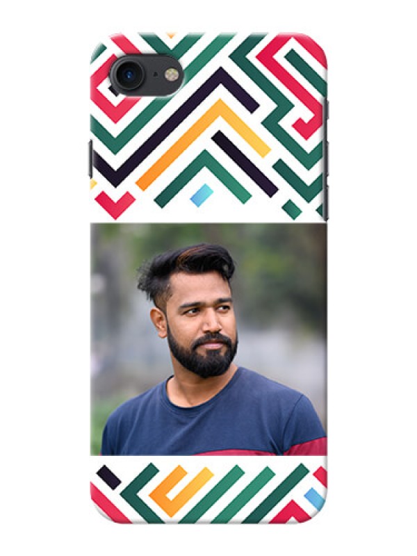 Custom iPhone Se (2020) Custom Mobile Case with Colorful Maze Pattern Design