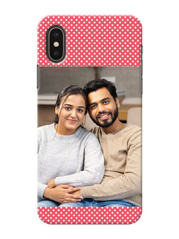 Custom iPhone X Custom Mobile Case with White Dotted Design