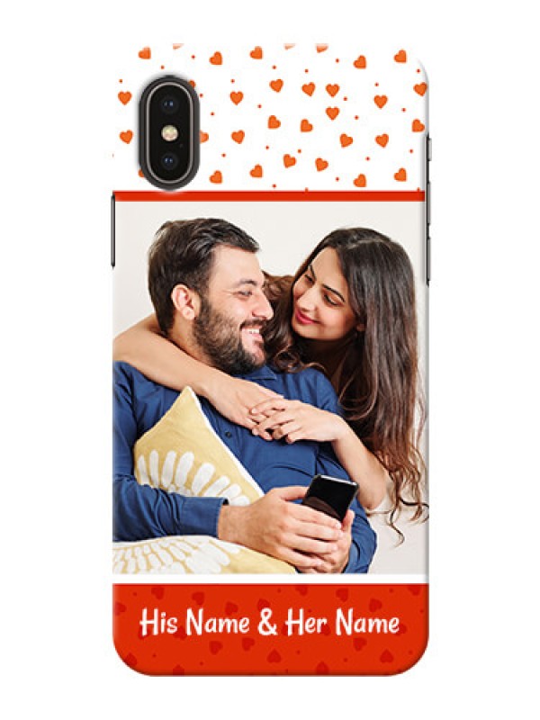 Custom iPhone X Phone Back Covers: Orange Love Symbol Design