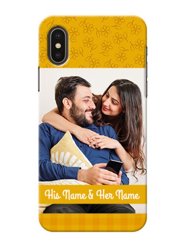 Custom iPhone X mobile phone covers: Yellow Floral Design