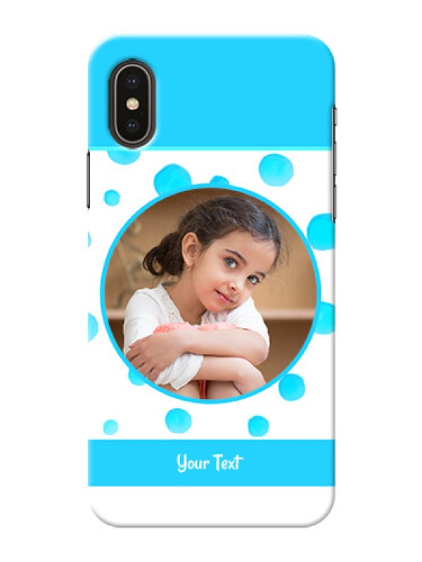 Custom iPhone X Custom Phone Covers: Blue Bubbles Pattern Design
