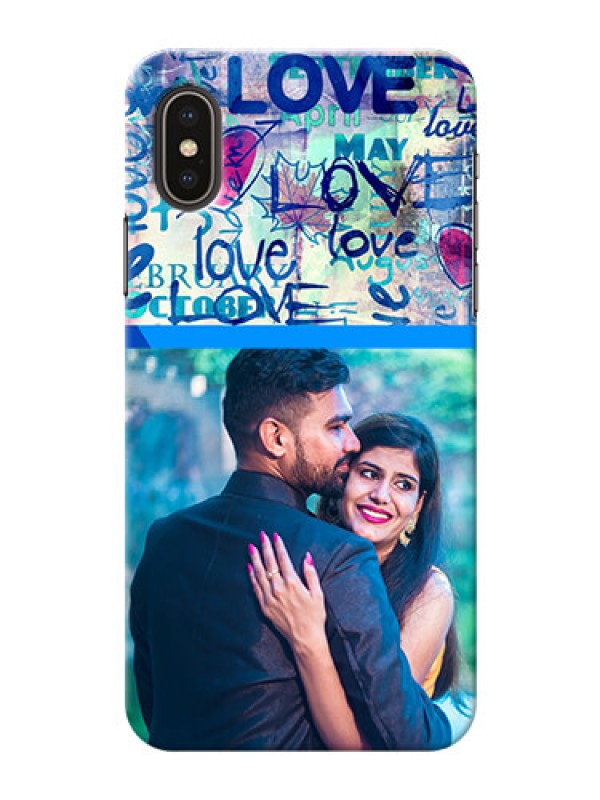 Custom iPhone X Mobile Covers Online: Colorful Love Design