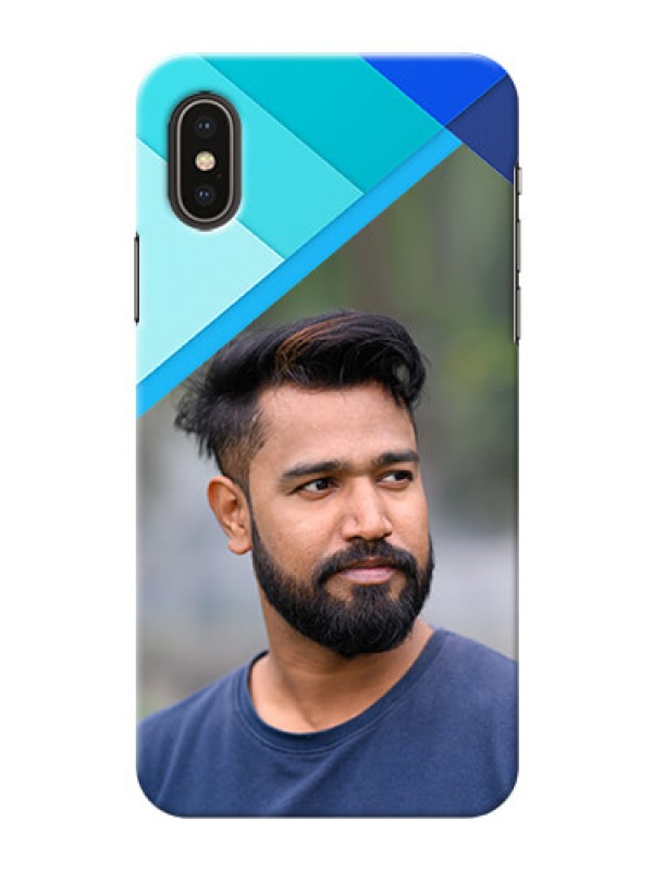 Custom iPhone X Phone Cases Online: Blue Abstract Cover Design