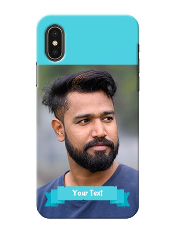 Custom iPhone X Personalized Mobile Covers: Simple Blue Color Design