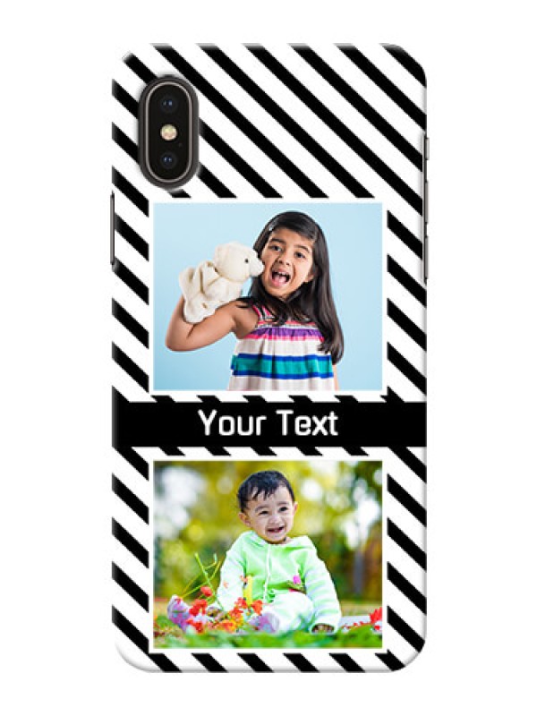 Custom iPhone X Back Covers: Black And White Stripes Design