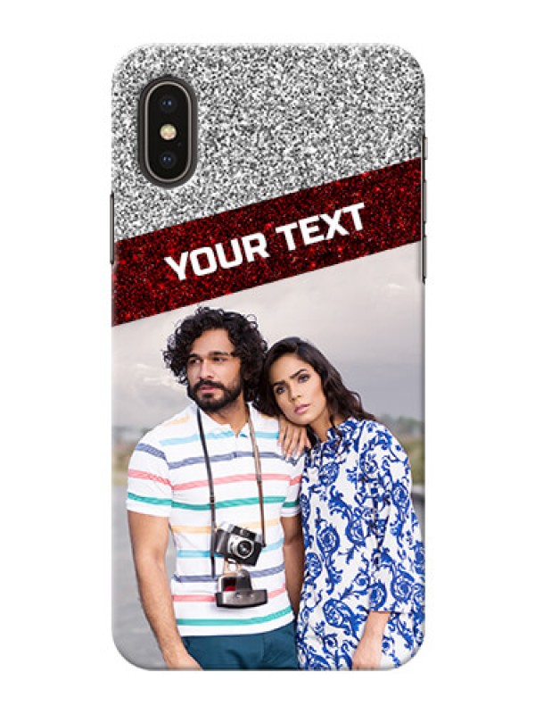 Custom iPhone X Mobile Cases: Image Holder with Glitter Strip Design