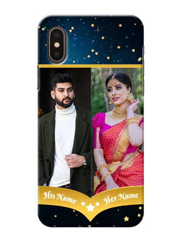 Custom iPhone X Mobile Covers Online: Galaxy Stars Backdrop Design