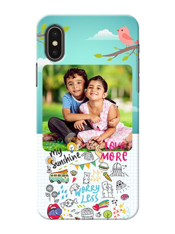 Custom iPhone X phone cases online: Doodle love Design