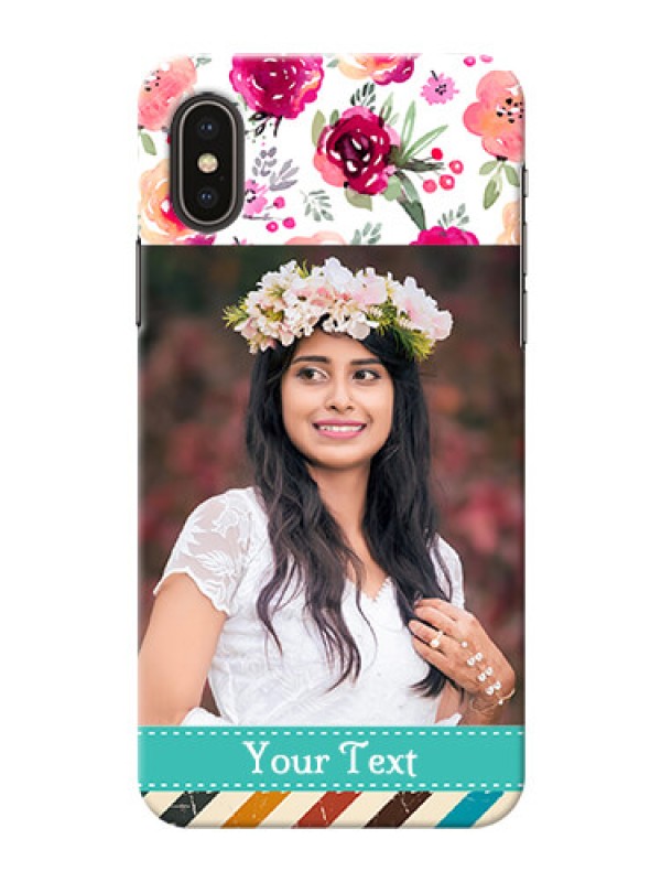 Custom iPhone X Personalized Mobile Cases: Watercolor Floral Design
