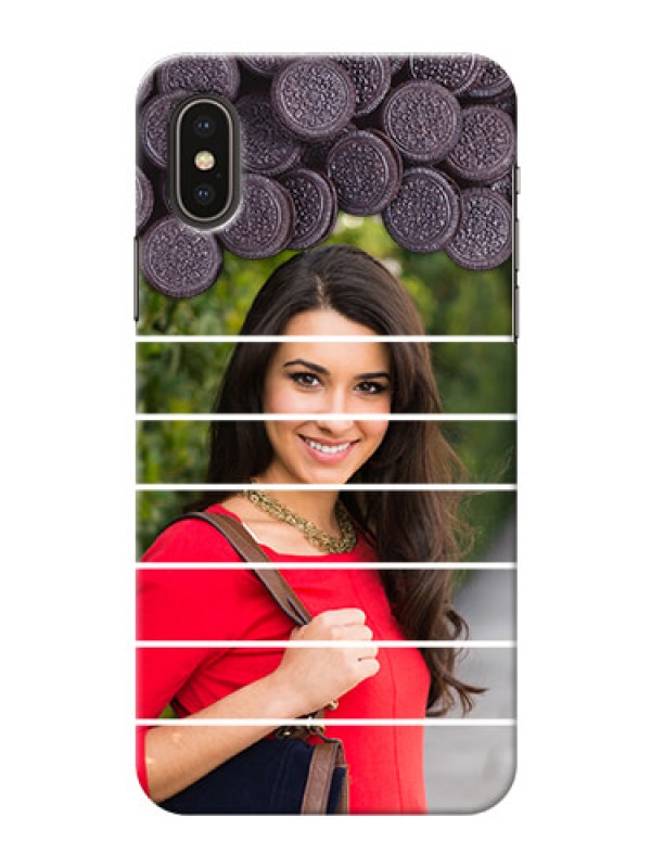 Custom iPhone X Custom Mobile Covers with Oreo Biscuit Design