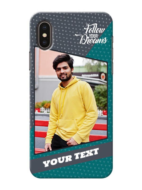 Custom iPhone X Back Covers: Background Pattern Design with Quote