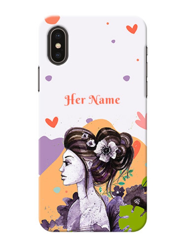 Custom iPhone X Custom Mobile Case with Woman And Nature Design