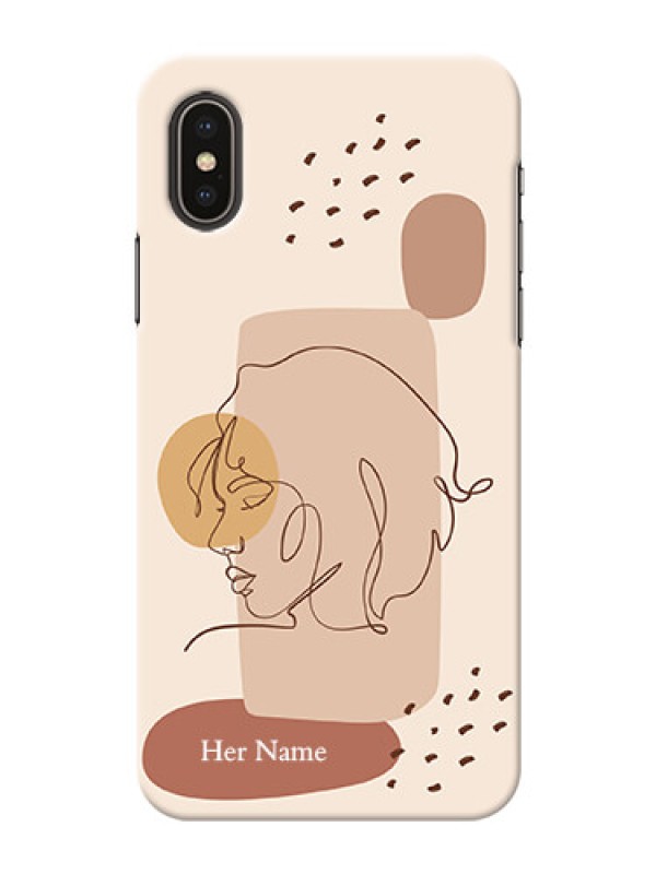 Custom iPhone X Custom Phone Covers: Calm Woman line art Design