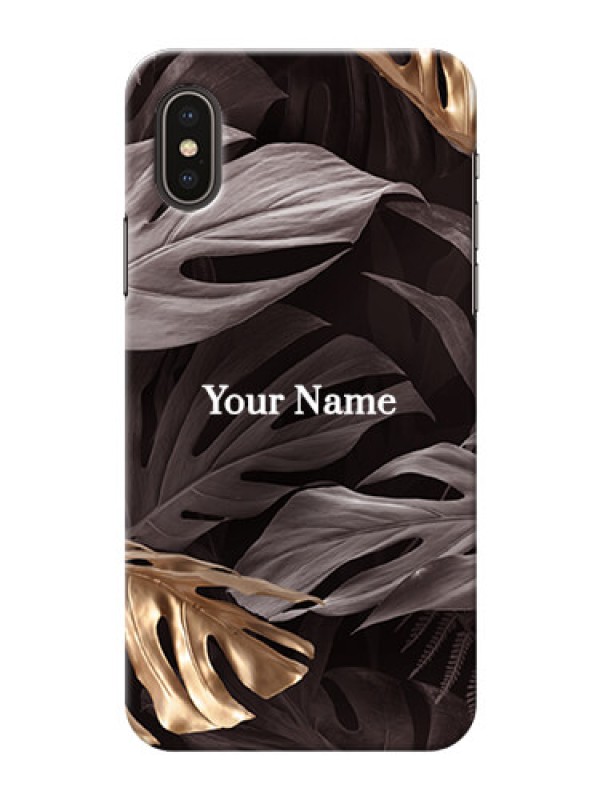Custom iPhone X Mobile Back Covers: Wild Leaves digital paint Design