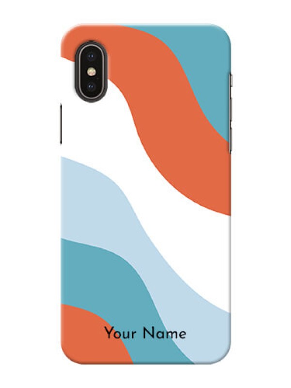 Custom iPhone X Mobile Back Covers: coloured Waves Design