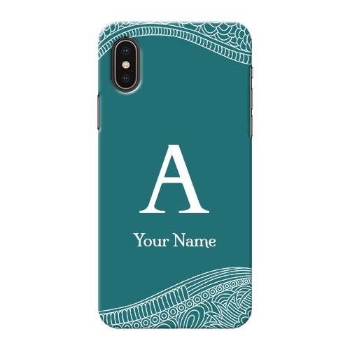 Buy iPhone X Mobile Back Covers line art pattern with custom name Design