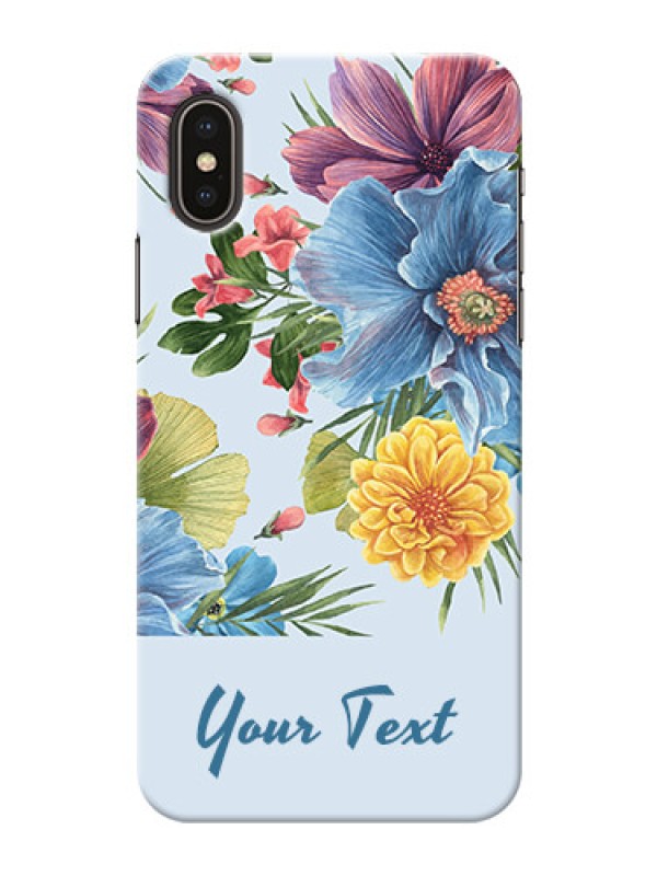 Custom iPhone X Custom Phone Cases: Stunning Watercolored Flowers Painting Design