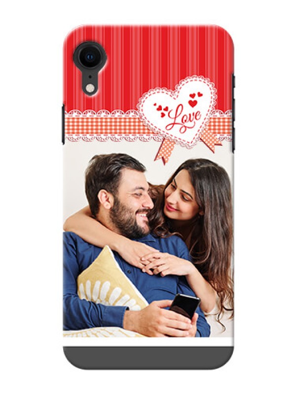Custom Apple Iphone XR phone cases online: Red Love Pattern Design