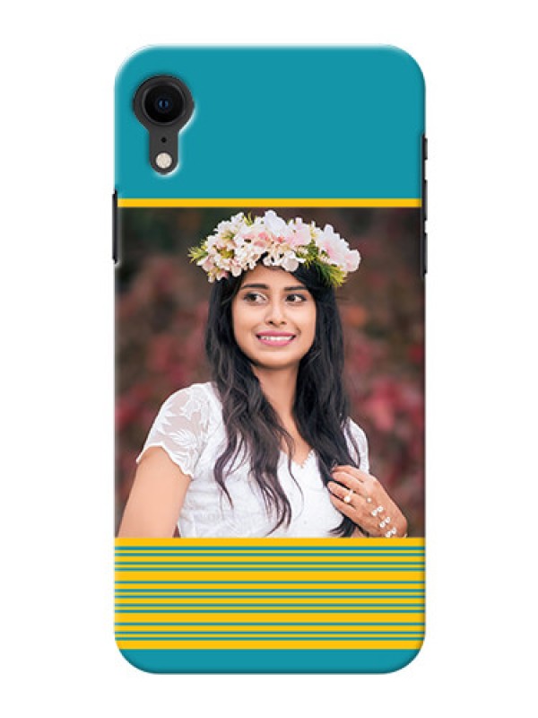 Custom Apple Iphone XR personalized phone covers: Yellow & Blue Design 