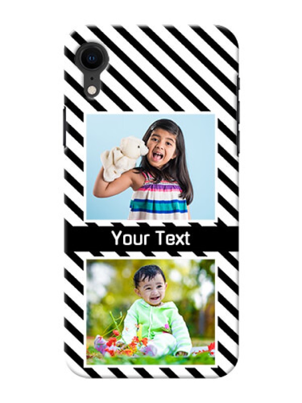 Custom Apple Iphone XR Back Covers: Black And White Stripes Design