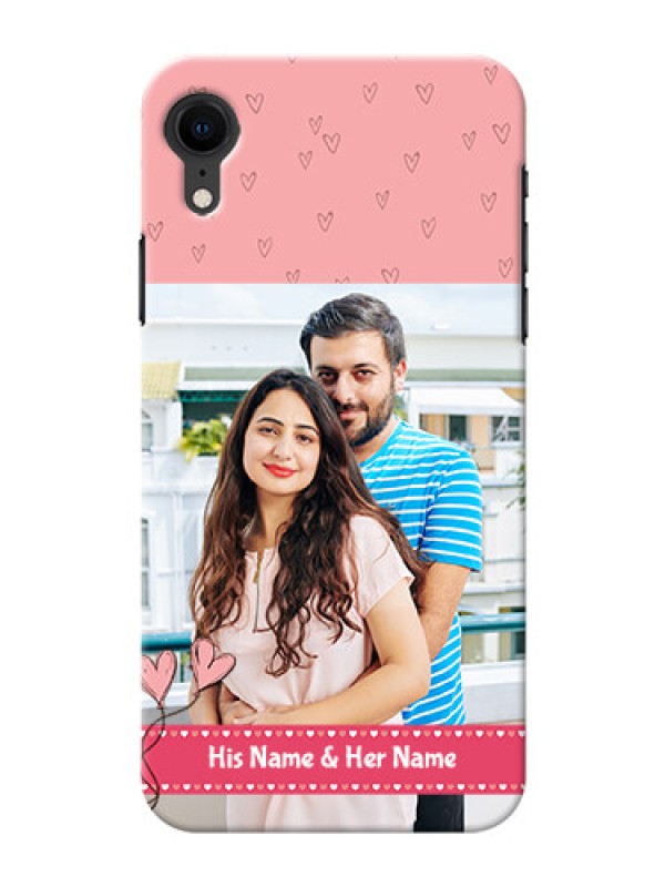 Custom Apple Iphone XR phone back covers: Love Design Peach Color