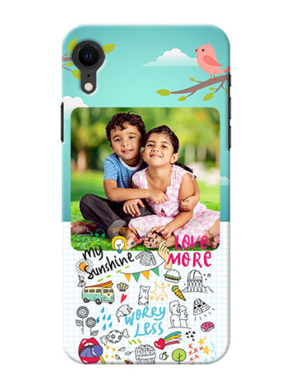 Custom Apple Iphone XR phone cases online: Doodle love Design