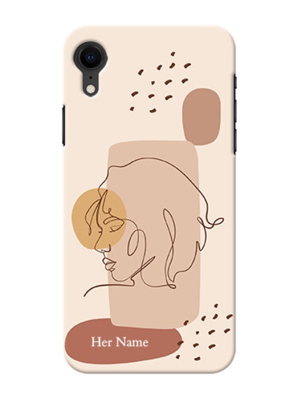 Custom iPhone Xr Custom Phone Covers: Calm Woman line art Design