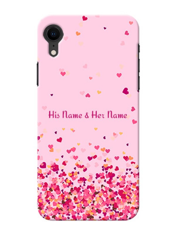Custom iPhone Xr Phone Back Covers: Floating Hearts Design