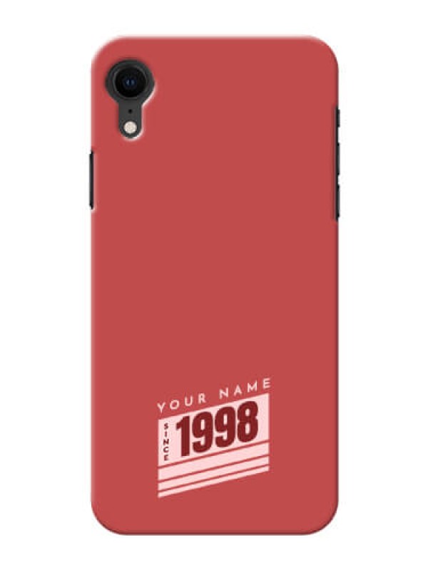 Custom iPhone Xr Phone Back Covers: Red custom year of birth Design
