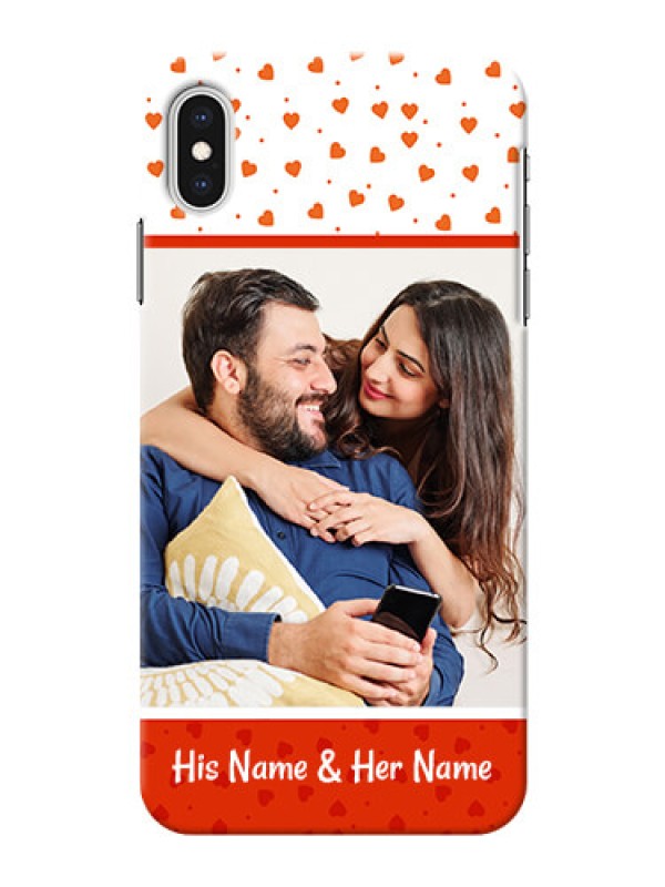 Custom iPhone XS Max Phone Back Covers: Orange Love Symbol Design