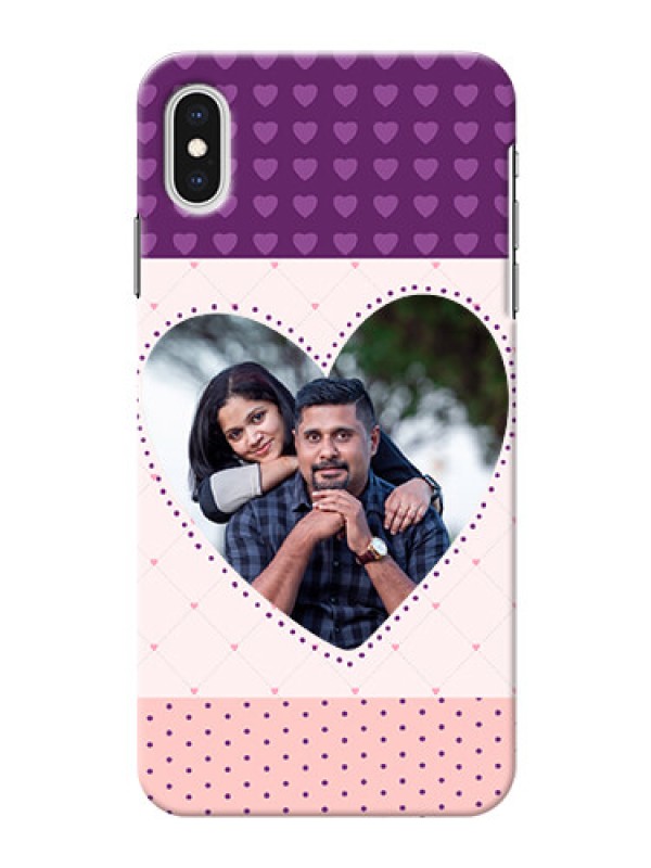 Custom iPhone XS Max Mobile Back Covers: Violet Love Dots Design