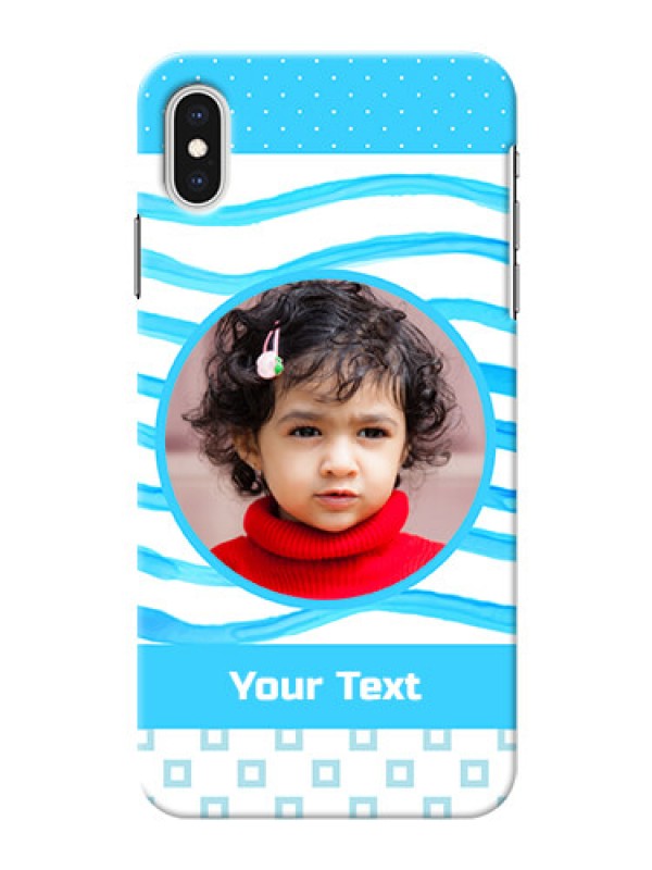 Custom iPhone XS Max phone back covers: Simple Blue Case Design