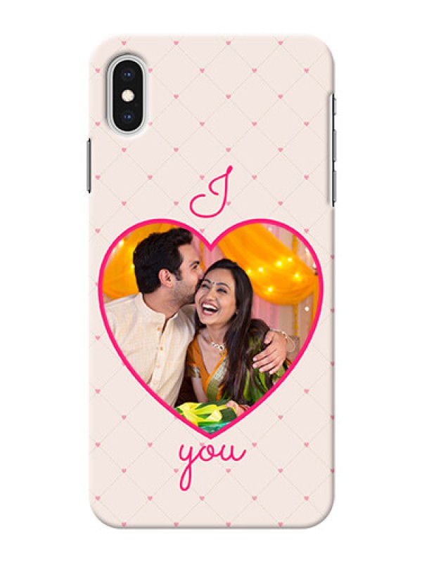 Custom iPhone XS Max Personalized Mobile Covers: Heart Shape Design