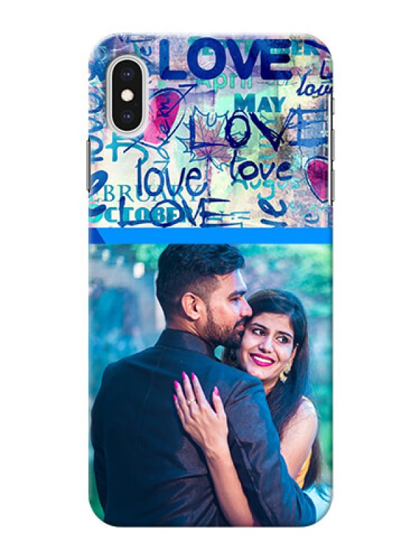 Custom iPhone XS Max Mobile Covers Online: Colorful Love Design