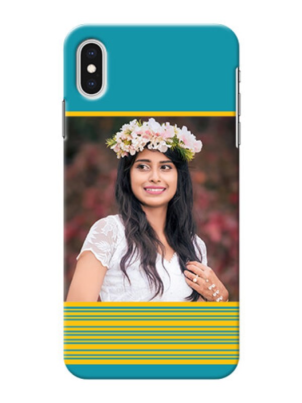 Custom iPhone XS Max personalized phone covers: Yellow & Blue Design 