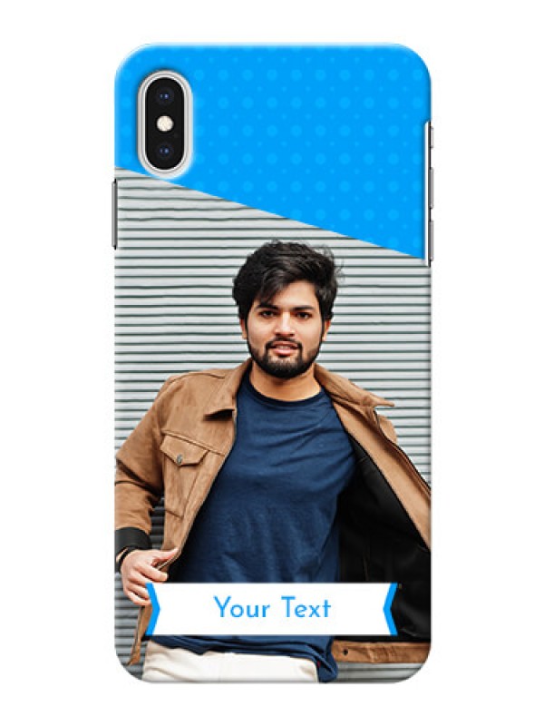 Custom iPhone XS Max Personalized Mobile Covers: Simple Blue Color Design