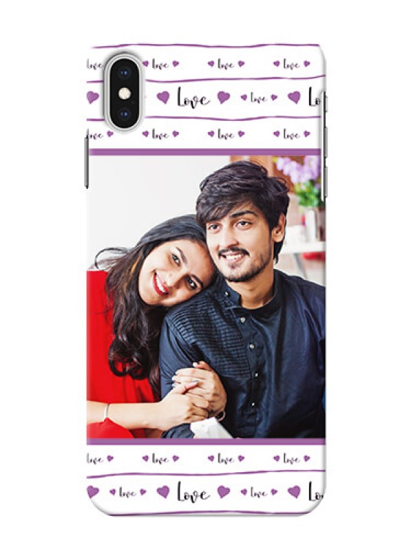 Custom iPhone XS Max Mobile Back Covers: Couples Heart Design
