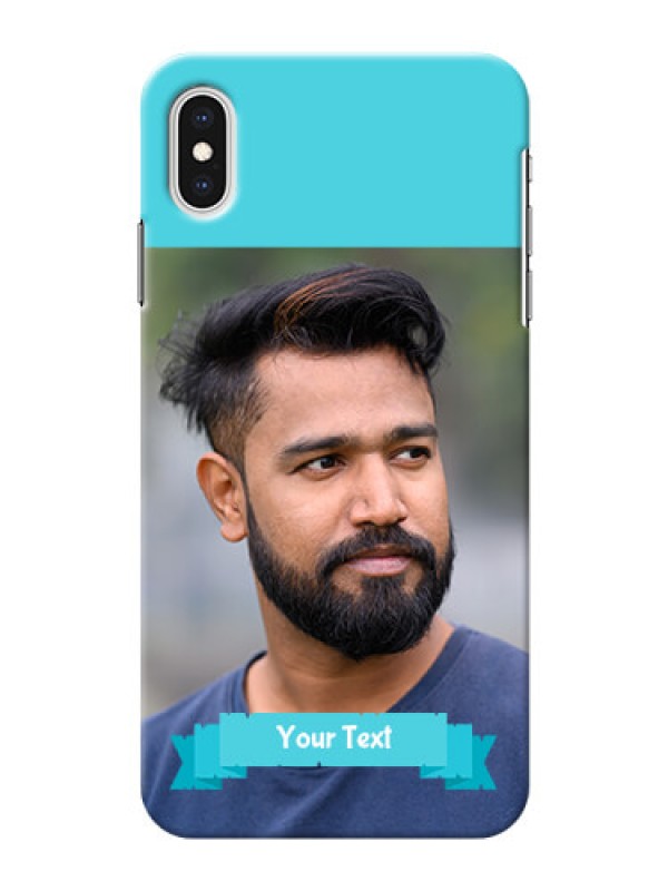 Custom iPhone XS Max Personalized Mobile Covers: Simple Blue Color Design