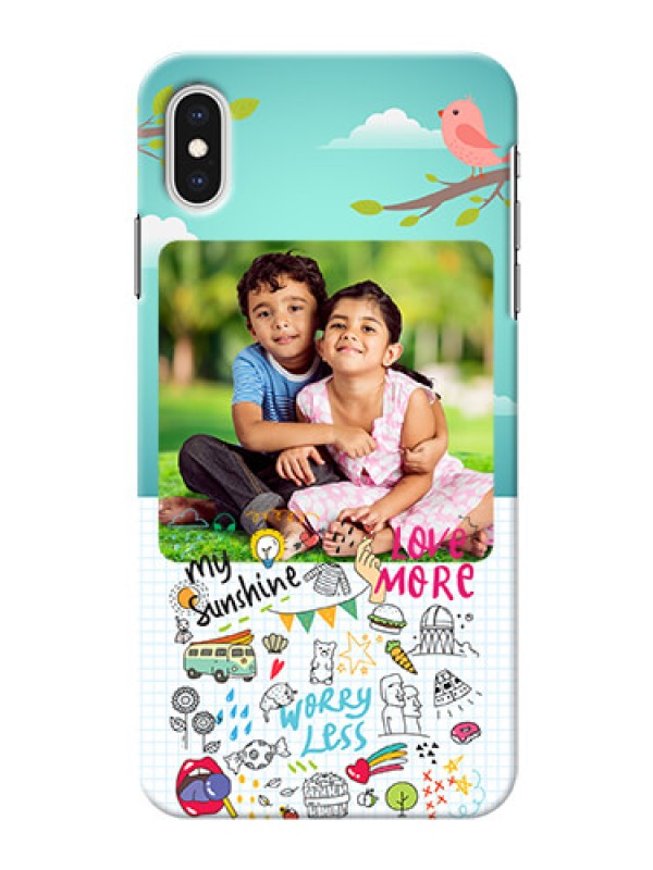 Custom iPhone XS Max phone cases online: Doodle love Design