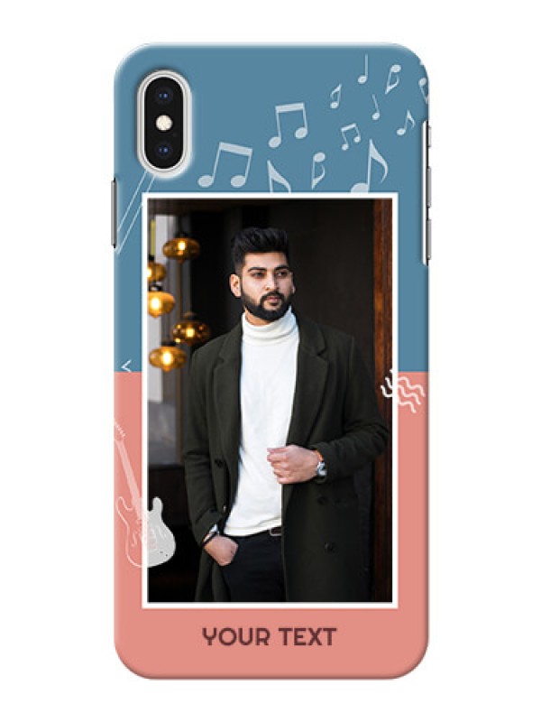 Custom iPhone XS Max Phone Back Covers with Color Musical Note Design