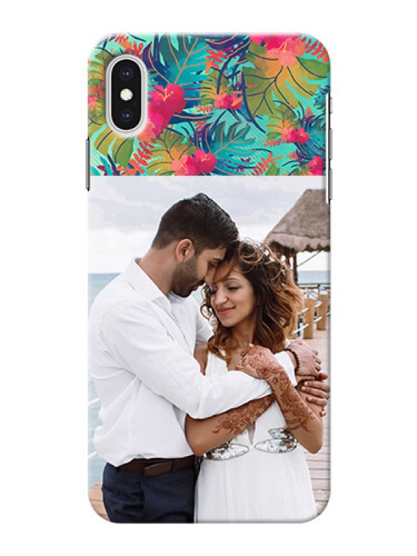 Custom iPhone XS Max Personalized Phone Cases: Watercolor Floral Design