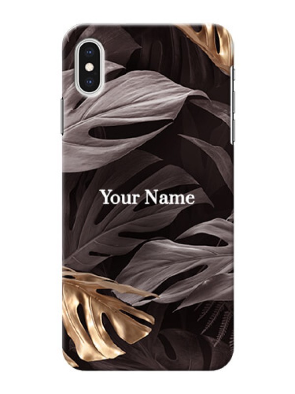 Custom iPhone Xs Max Mobile Back Covers: Wild Leaves digital paint Design