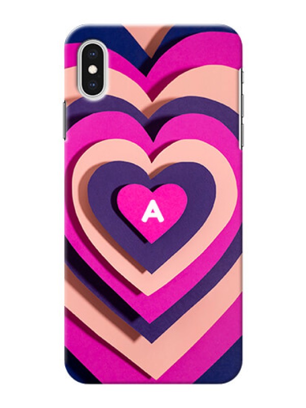 Custom iPhone Xs Max Custom Mobile Case with Cute Heart Pattern Design