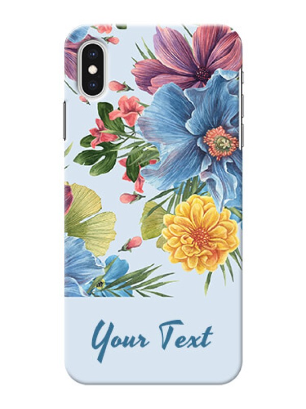 Custom iPhone Xs Max Custom Phone Cases: Stunning Watercolored Flowers Painting Design