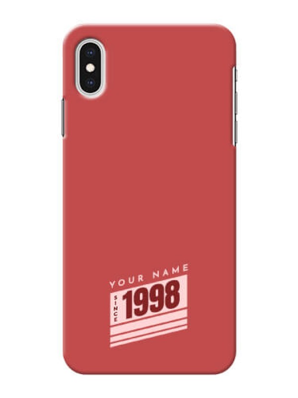 Custom iPhone Xs Max Phone Back Covers: Red custom year of birth Design